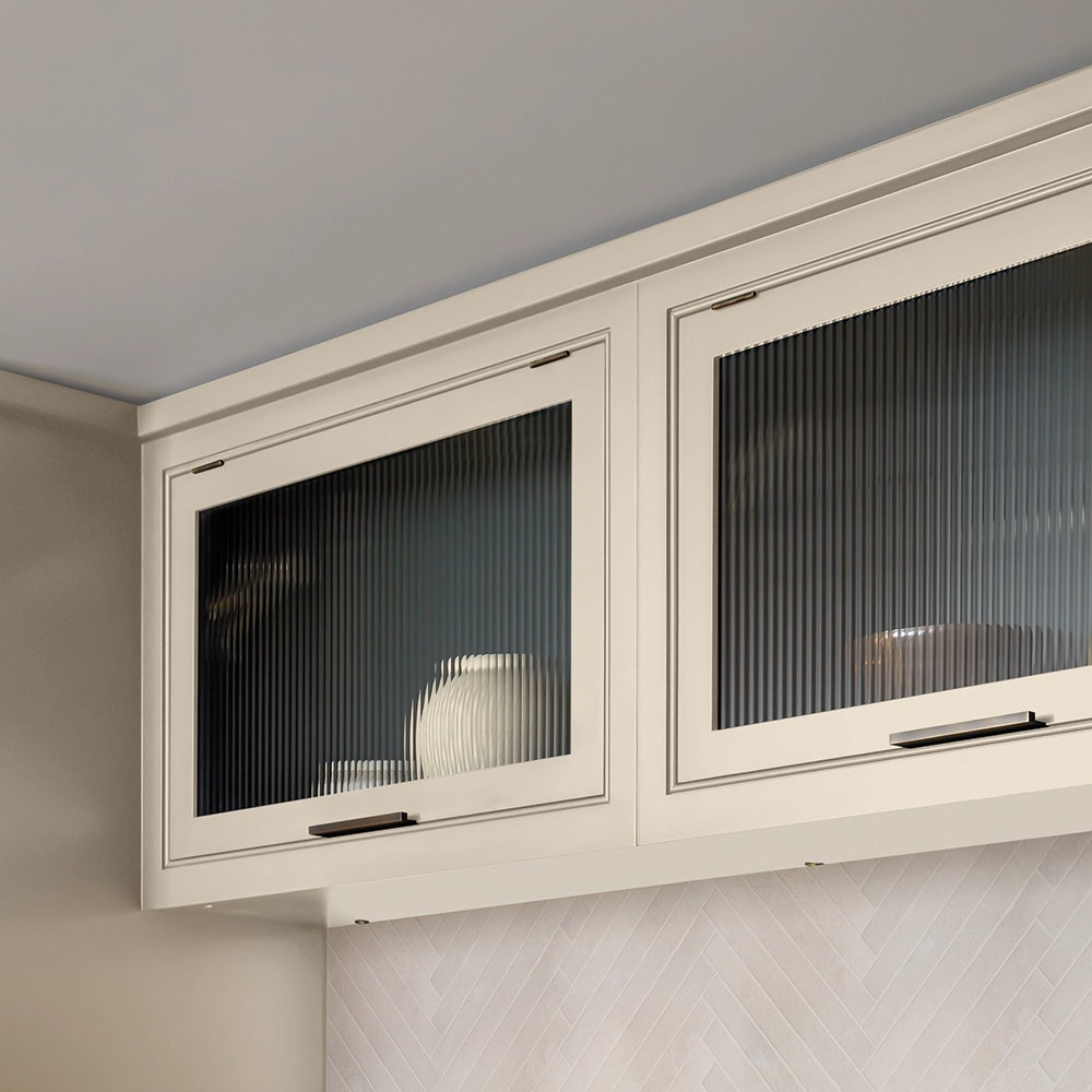 Reeded Glass Cabinets - Modern Neutral Kitchen