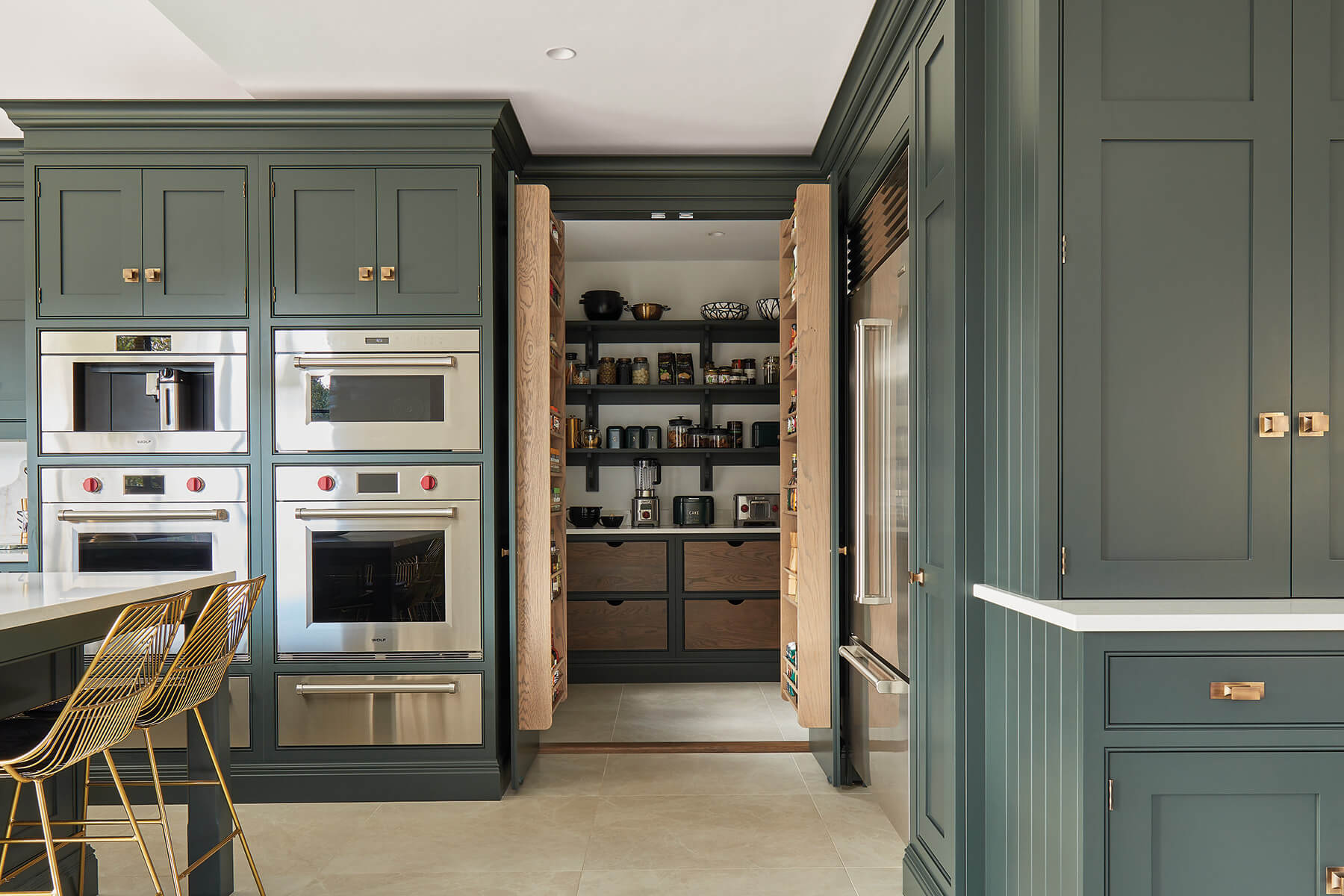 Dark Green Hidden Pantry | Tom Howley