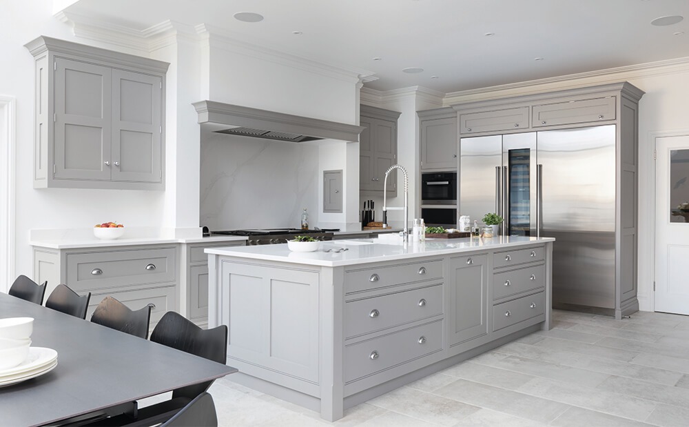 Open plan kitchen layout. 