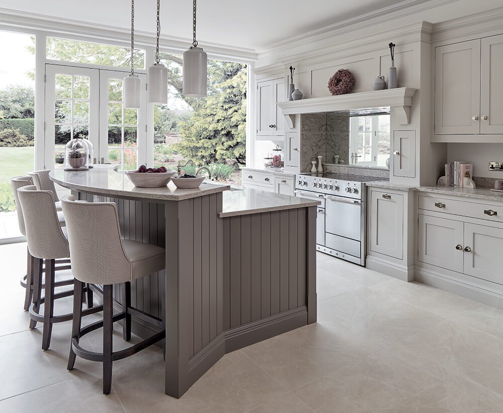 Classic kitchen island layout.