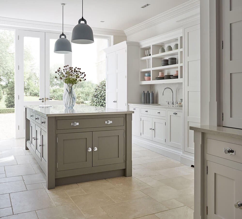 Grey Shaker Kitchen Island