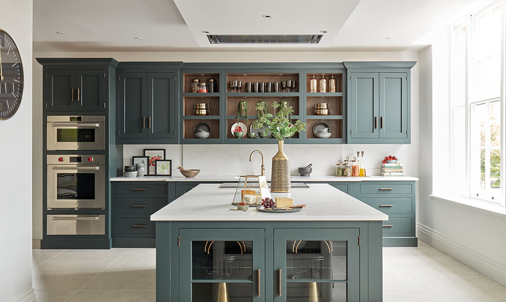 Dark Green Kitchen Storage