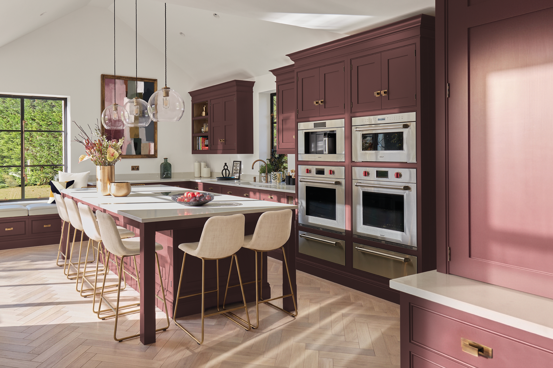 Burgundy kitchen design 2
