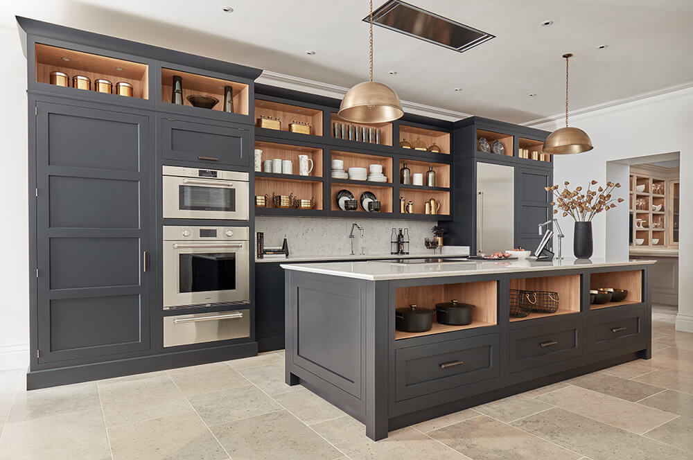 Dark painted Tom Howley Kitchen design.