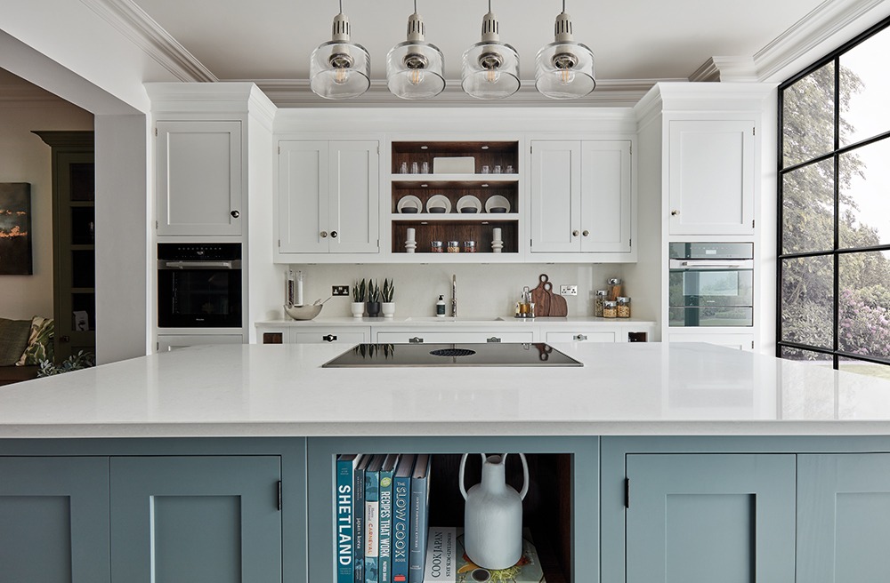 Contemporary painted kitchen. 