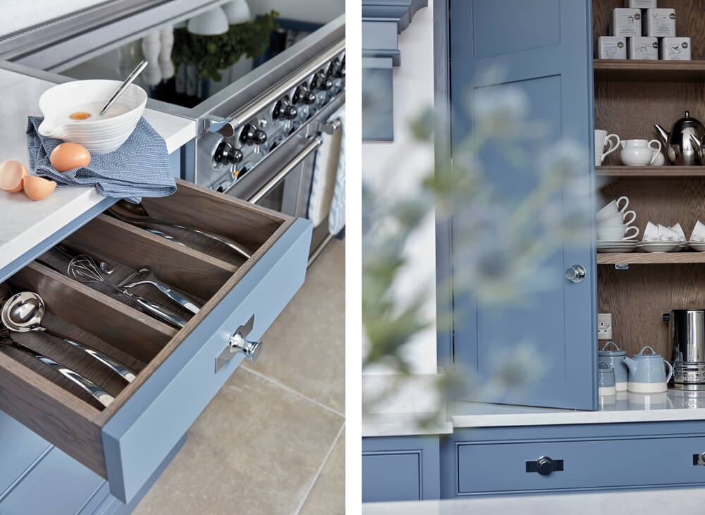 Kitchen morning routine drawer organisation. 