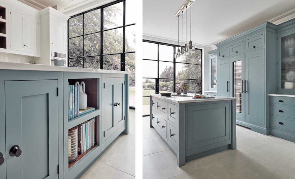 Blue Tom Howley Kitchen island.