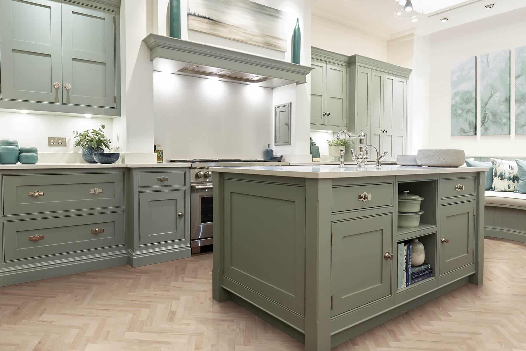 Country Style Sage Green Shaker Kitchen With Colonial - vrogue.co