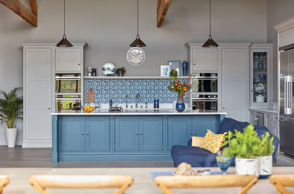 Blue Fitted Contemporary Kitchen