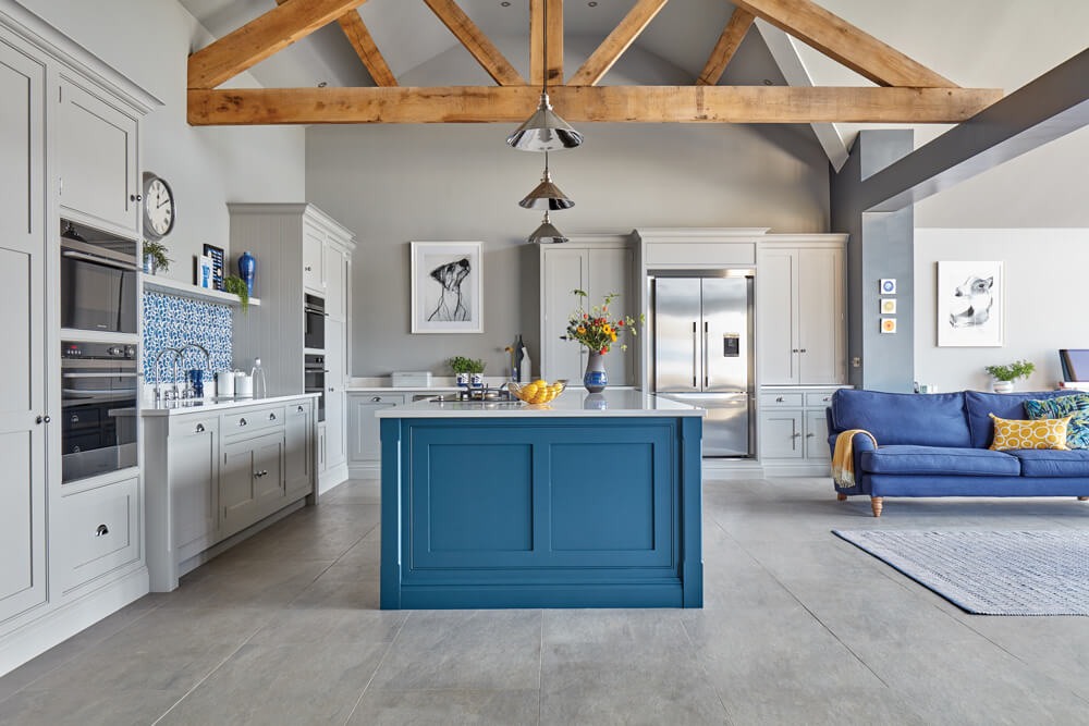 Blue Fitted Contemporary Kitchen
