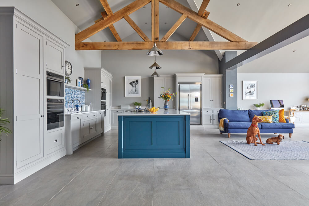 Blue Fitted Contemporary Kitchen