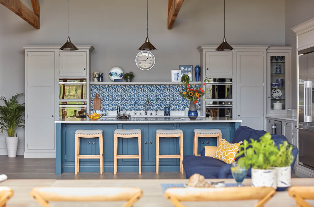 Blue Fitted Contemporary Kitchen