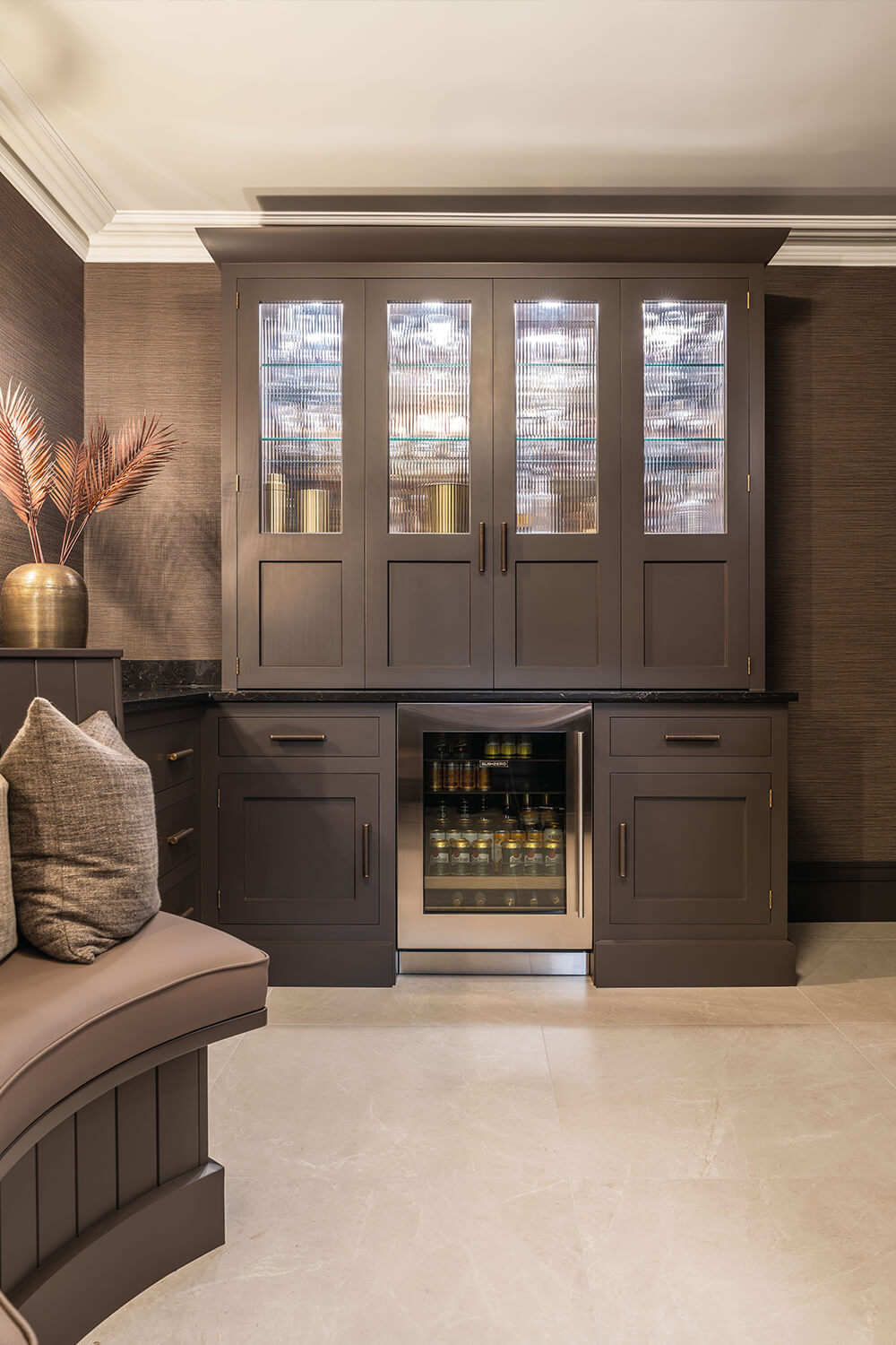 A Moody Speakeasy-Inspired Retreat: Home Bar and Media Wall