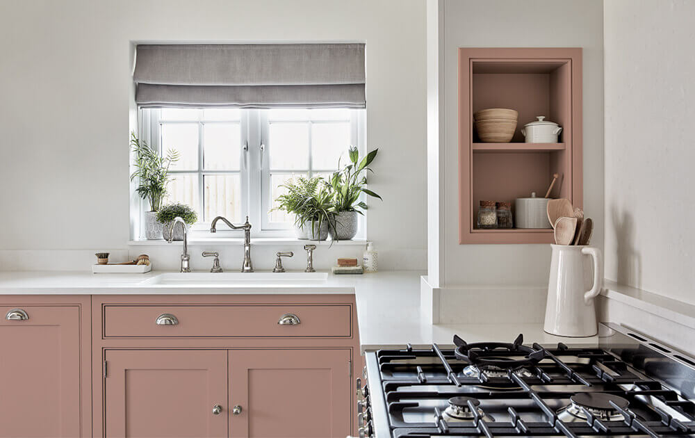 Tom Howley pink kitchen design. 
