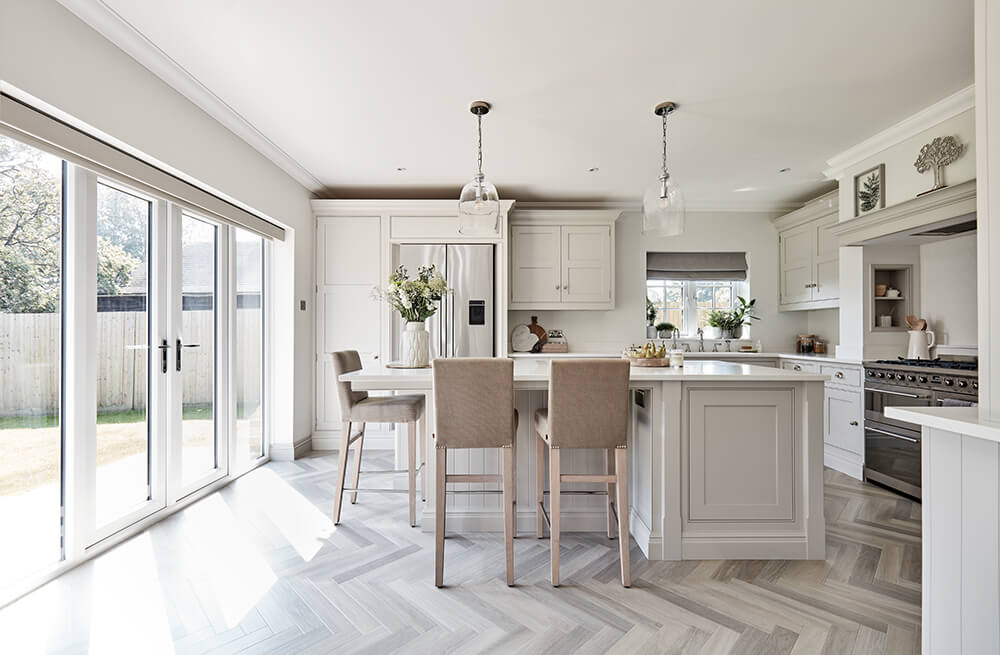 Neutral shaker style kitchen.