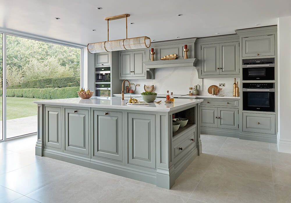 Tom Howley light green kitchen.