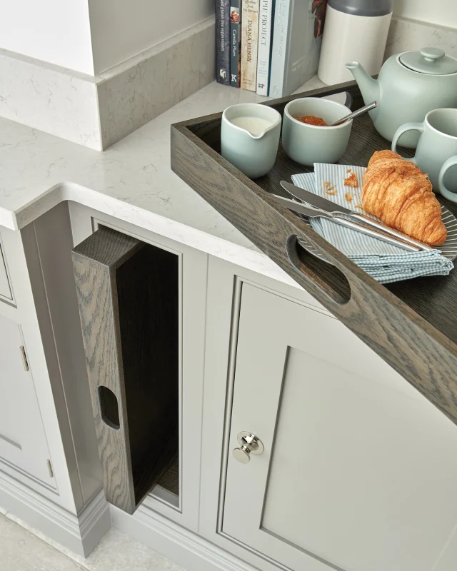 Sunday mornings are made better with the simple luxury of breakfast in bed.

Our beautifully crafted trays, available in the same wood finish as your cabinetry, can add depth to your kitchen whilst offering a practical feature— perfect for serving a leisurely breakfast or presenting drinks when entertaining.

-

#tomhowley #kitchendesign #breakfastinbed #storageideas #bespokekitchen #interiorstyle #luxuryliving