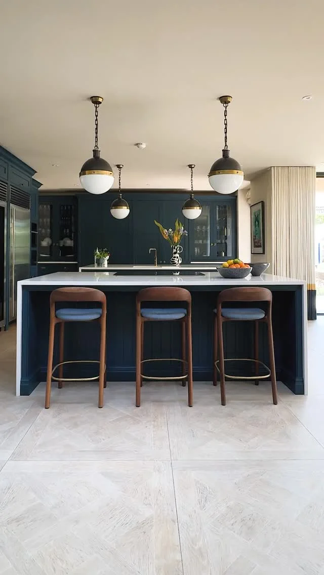Two islands and endless hidden storage are just a couple of the things Helen loves most about her kitchen.

Designed with open flow in mind, the layout lets her move effortlessly between tasks while staying connected to family and guests.

Rich Lithadora blue cabinetry hides generous storage, paired with bright quartz worktops, warm oak interiors, and burnished brass accents for character and charm.

Read more about this stunning space via the link in our bio.

-

#kitchentour #tomhowley #beautifulbuilds #georgeclarke #channel4homes #blueaesthetic #blueinteriors