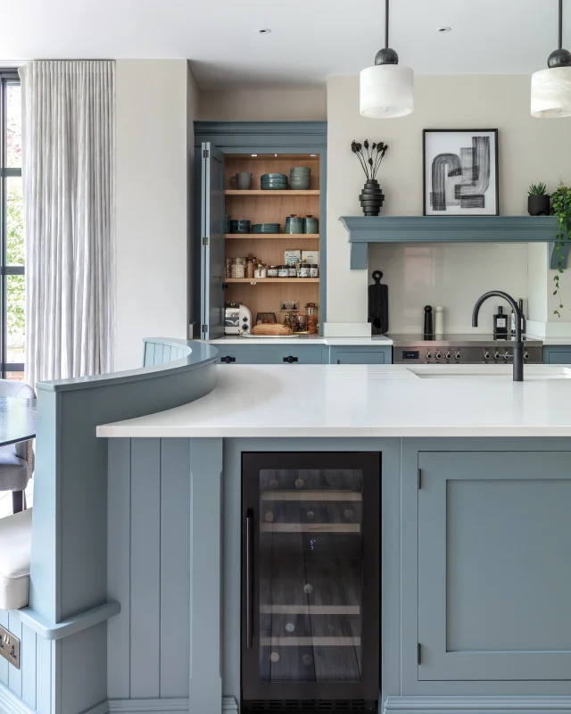 Behind the doors of this blue Butler kitchen, every detail has been designed with family life in mind. The central island grounds the space, creating a natural gathering spot, while clever storage and a well-planned layout keep the kitchen feeling calm, functional, and easy to live in. It’s a space that works just as beautifully for busy mornings as it does for slow Sunday breakfasts.

Explore this project and many more like it in our latest brochure. Request your free copy via the link in our bio.