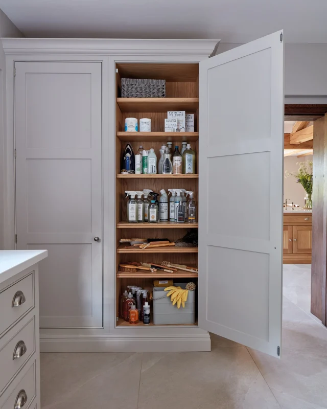 Behind every beautiful utility room is smart storage that makes daily tasks feel effortless. From tall cupboards to bespoke drawer inserts, here are some of our favourite design ideas that combine function with finesse:

- Full-height pantry cupboards with internal shelving for laundry and cleaning essentials.
- Tall closed cabinetry for mops, vacuums and ironing boards.
- Door-mounted racks for easy access to sprays and cloths.
- Hidden spots for pet supplies and seasonal gear.
- Integrated bins to conceal waste and recycling.

Follow the link in our bio to discover more smart utility room ideas.

-

#utilityroom #tomhowley #kitchendesign #utilityroomdesign #smartstorage
