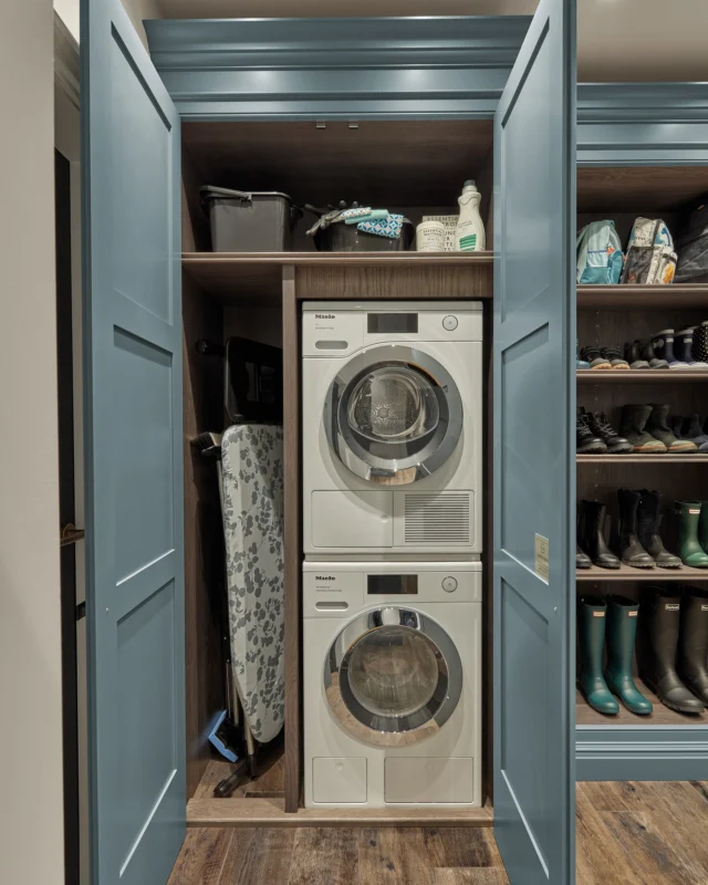 That unused corner has more potential than you think.

Floor-to-ceiling laundry stacks are a brilliant solution for a main kitchen or a tucked-away alcove — especially if a dedicated utility room isn't on the cards.

Our bespoke cabinetry can be tailored exactly to your needs: room to hide laundry appliances when not in use, a tall section for ironing boards, brushes and the vacuum, and handy shelves for extra laundry and cleaning supplies.

Swipe to see more ideas.

Not sure how to transform that unused corner? Request your complimentary design consultation today and speak to one of our expert designers — link in bio.

#tomhowley #utilityroom #laundryroom #kitchenstorage #kitchendesign